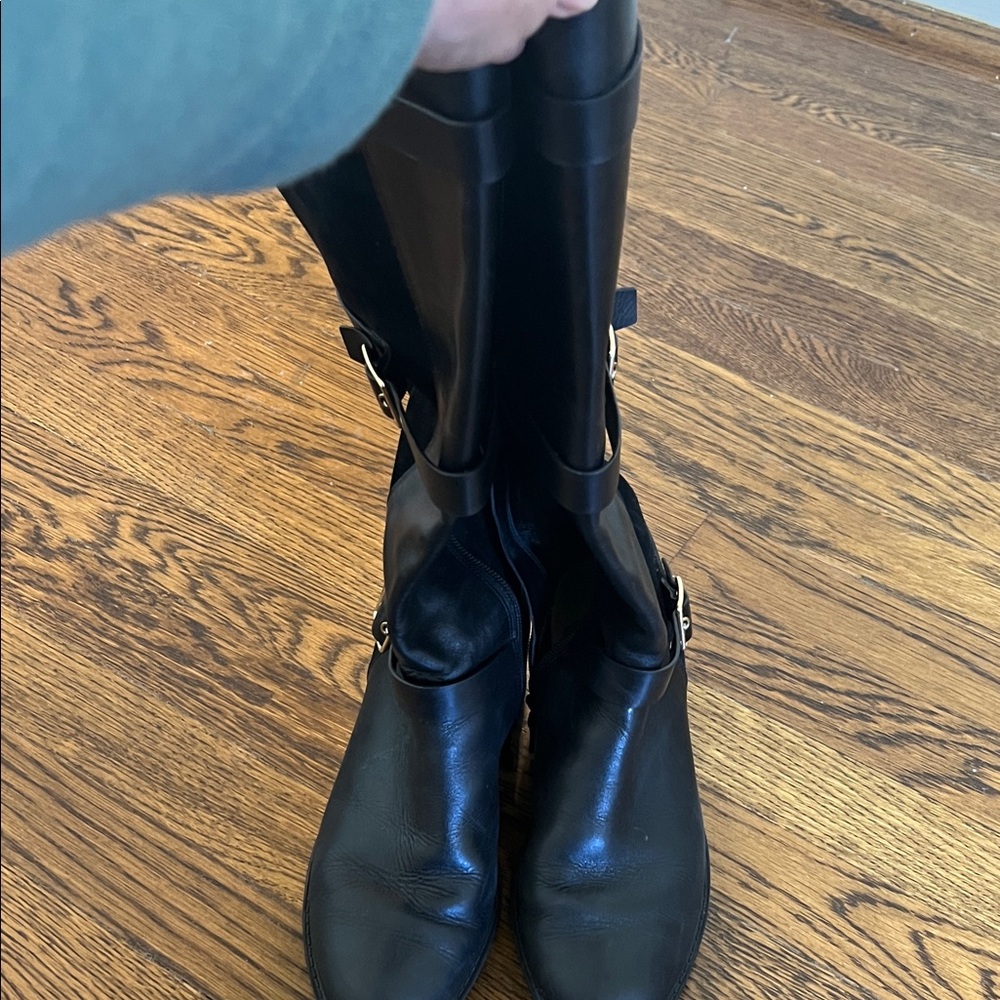 Cole Haan Black Leather Knee-High Boots
